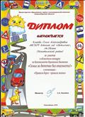 Диплом за участие в областном конкурсе по безопасности дорожного движения "Семья за детство без опасности!" в номинации "Правила дорог - правила жизни". Диплом за участие в областном конкурсе по безопасности дорожного движения "Семья за детство без опасности!" в номинации "Правила дорог - правила жизни".